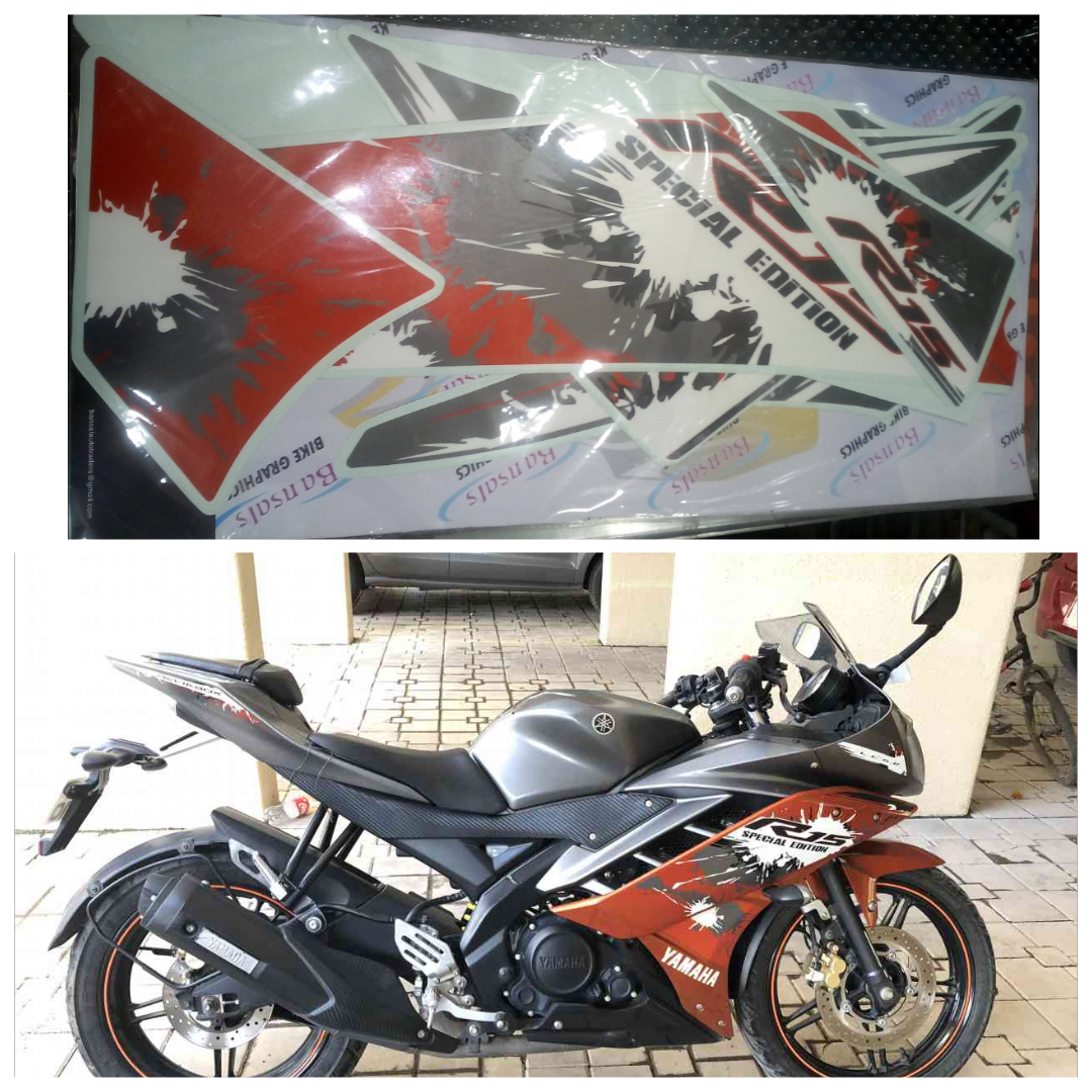 R15 V2 FULL SET STICKER ORANGE COLOUR