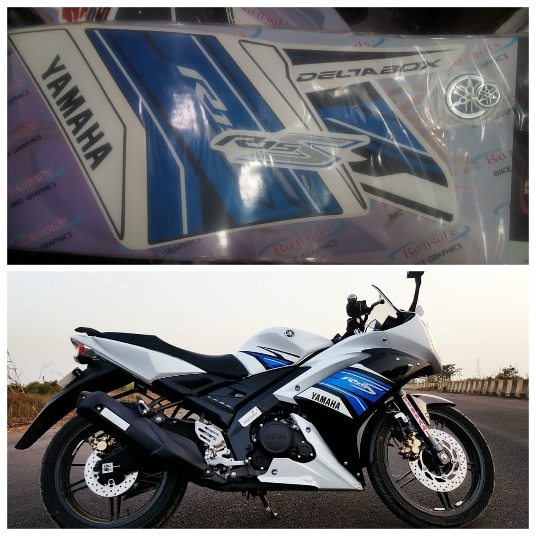 Yamaha R15s white tank full set sticker