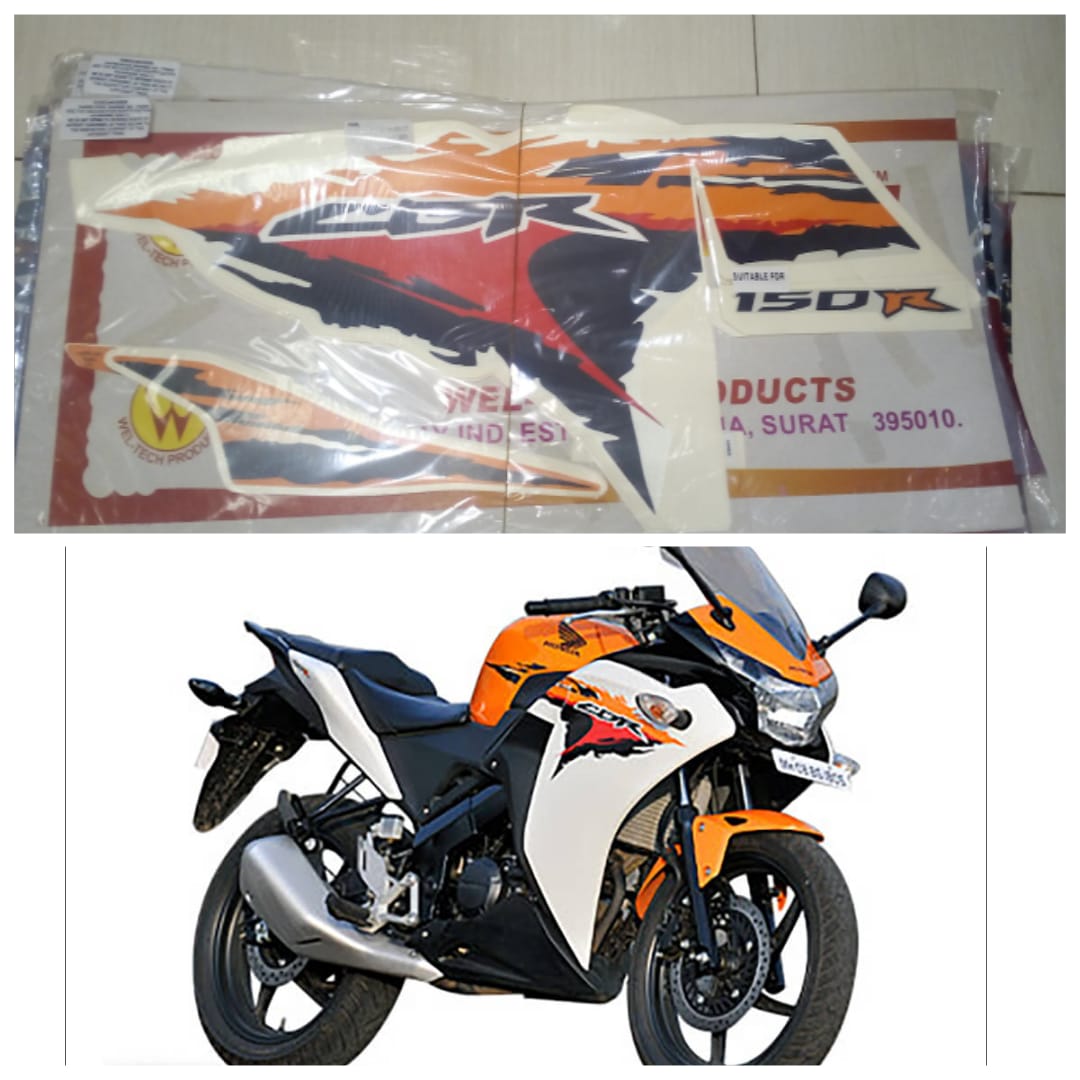 Cbr Indian full set sticker orange tank