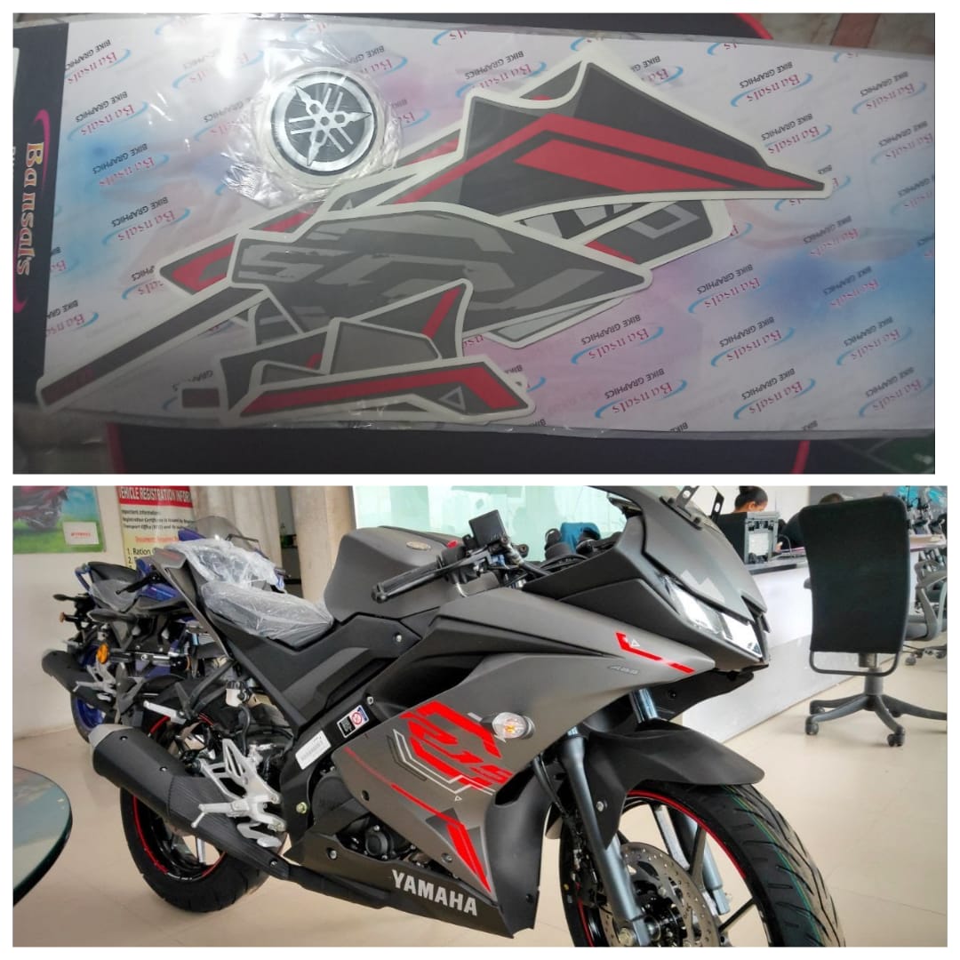 R15 v3 bs6 gry red full set sticker