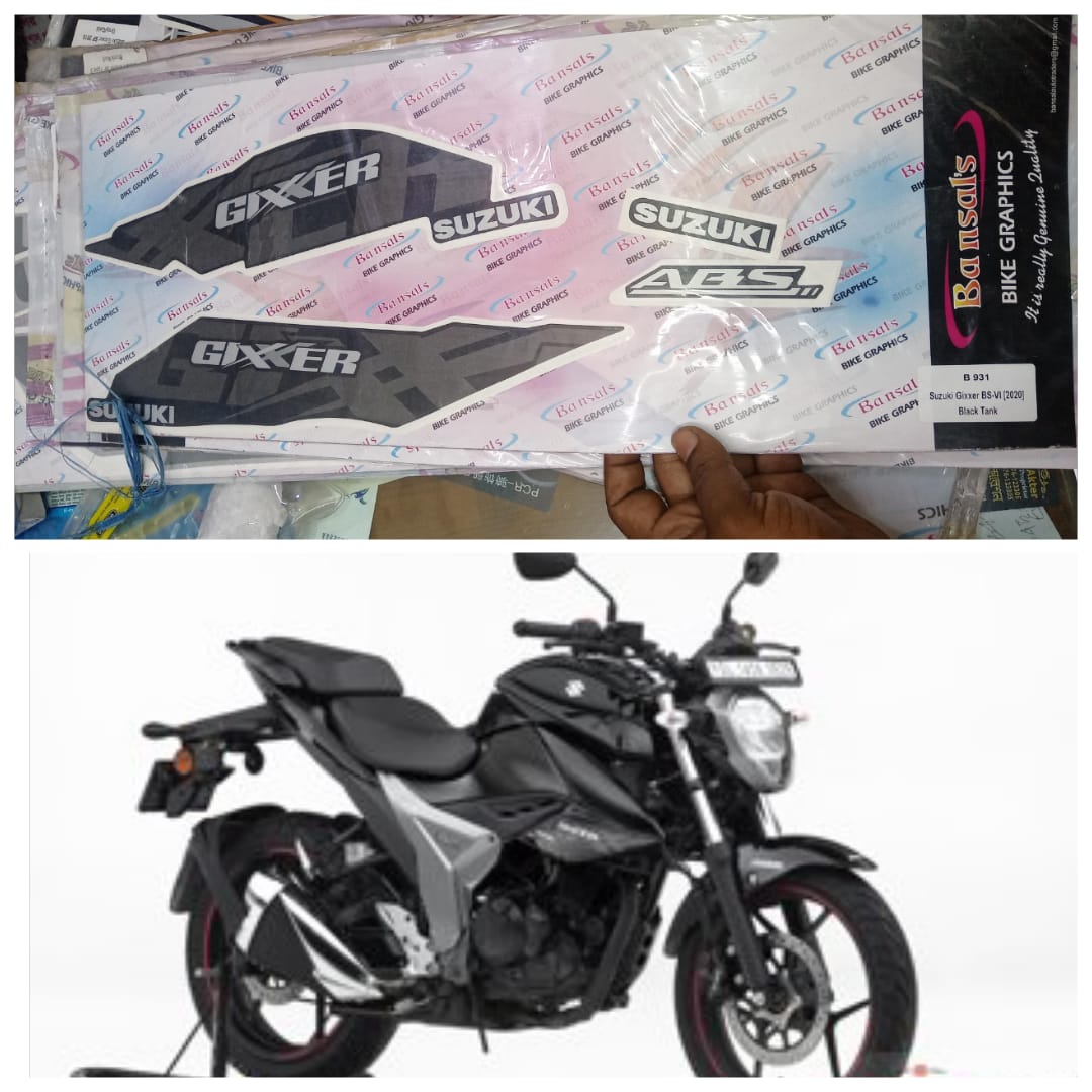Gixxer Fi black Full set Sticker