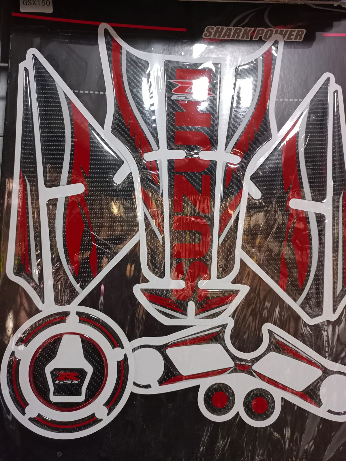 Gsxr red colour tank pad sticker