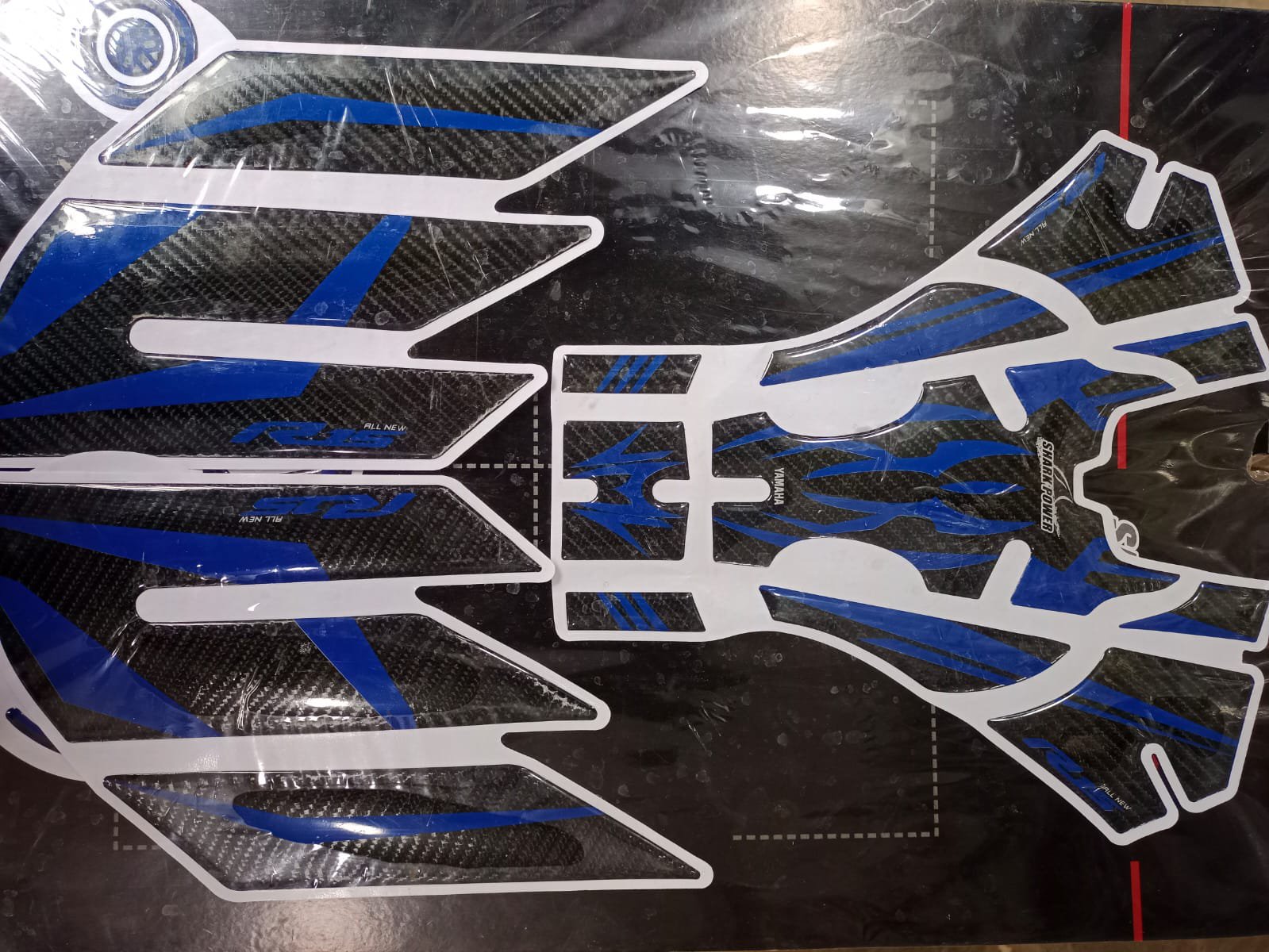 R15V2 blue colour tank pad sticker