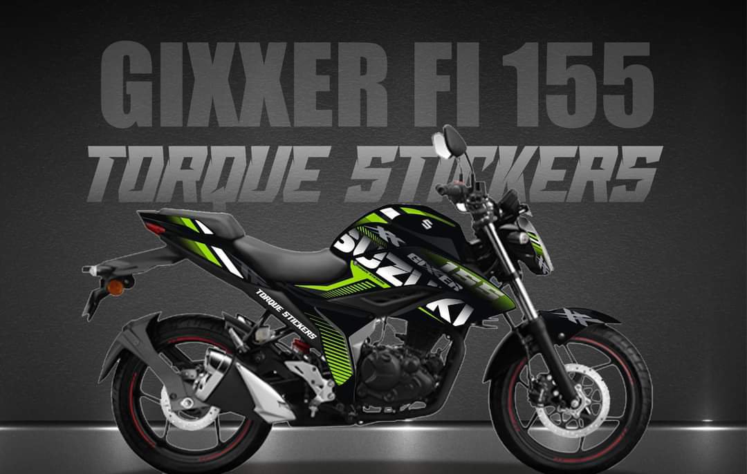 Gixxer fi green colour graphics full set sticker