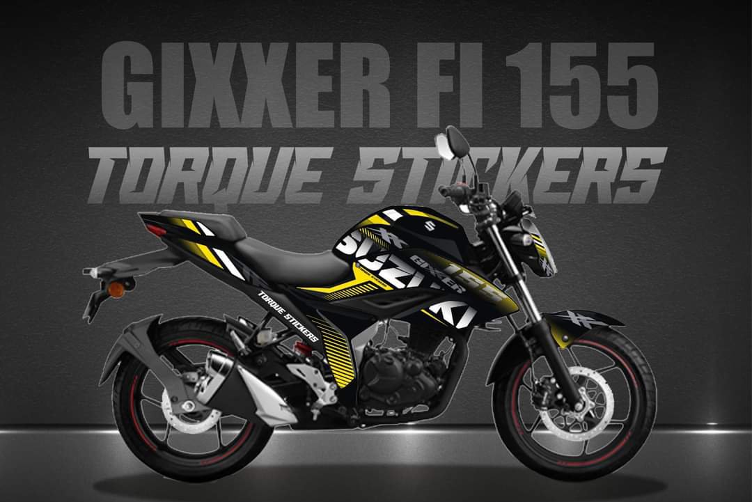 Gixxer fi yellow graphics full set sticker