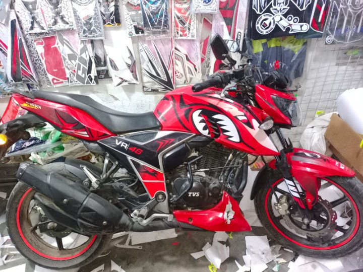 4v bike shark graphics full set sticker