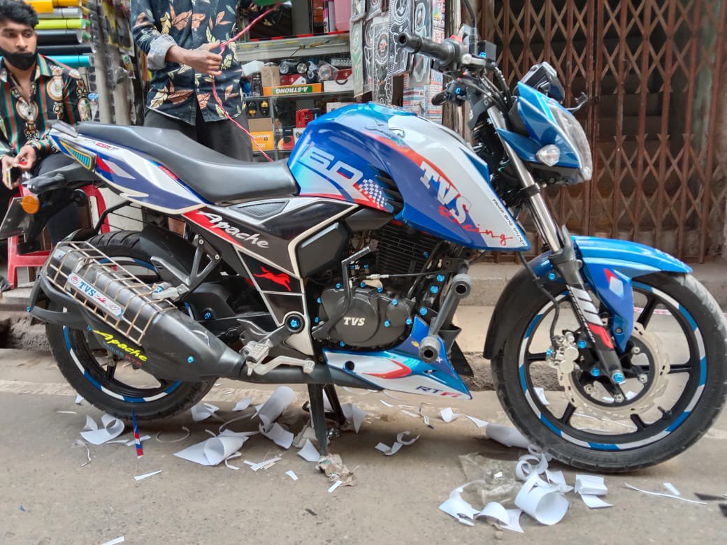 4v bike graphics blue colour full set sticker