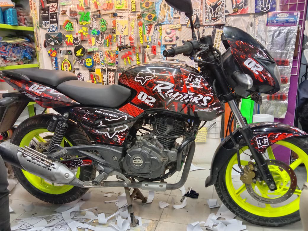 pulsar graphics cutting design orange colour full set sticker