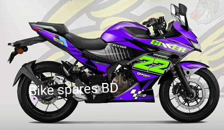 Gixxer sf new model purple colour full set sticker