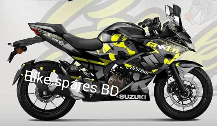 Gixxer SF new model black and yellow colour graphics sticker