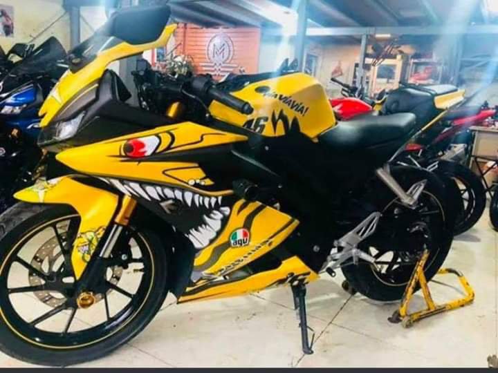 R15 V3 shark power graphics yellow colour full set sticker