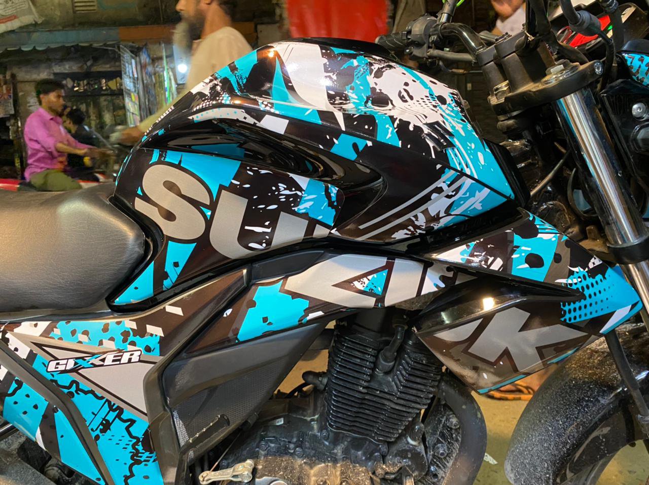 Gixxer old bike alpona model decals sticker set