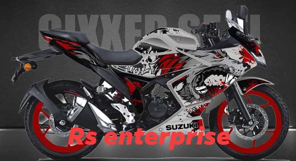 Gixxer Sf Fi Silver Bike full graphics sticker