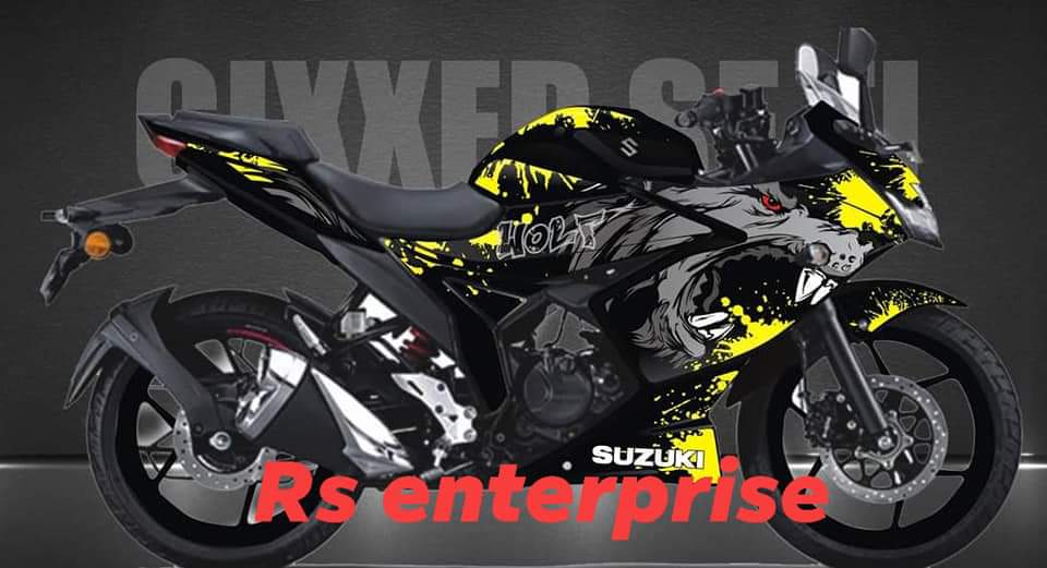 Gixxer Sf Fi Black Bike full graphics sticker