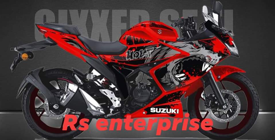 Gixxer Sf Fi Red Bike full graphics sticker