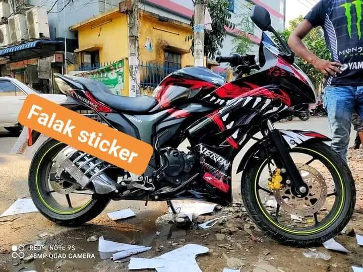 Gixxer Sf Old  black colour shark model decals sticker