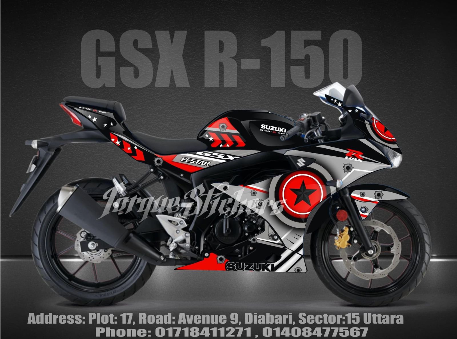 gsxr mr America model red decals sticker set