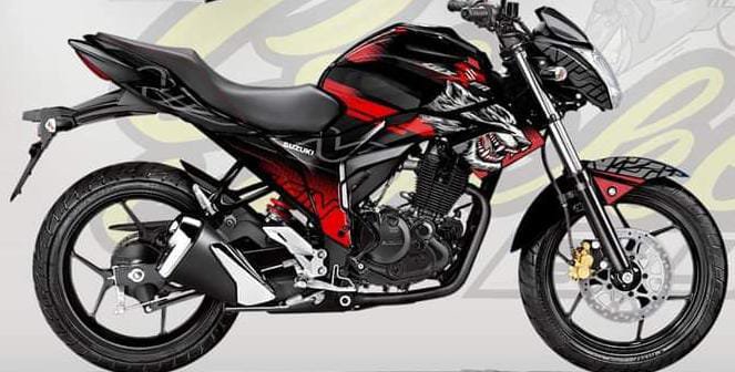 Gixxer new decal red colour full set sticker
