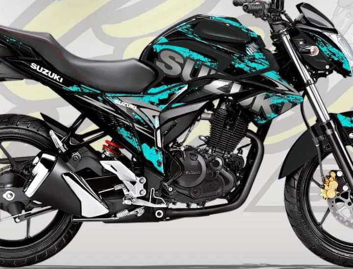 Gixxer old decal sky colour full set sticker