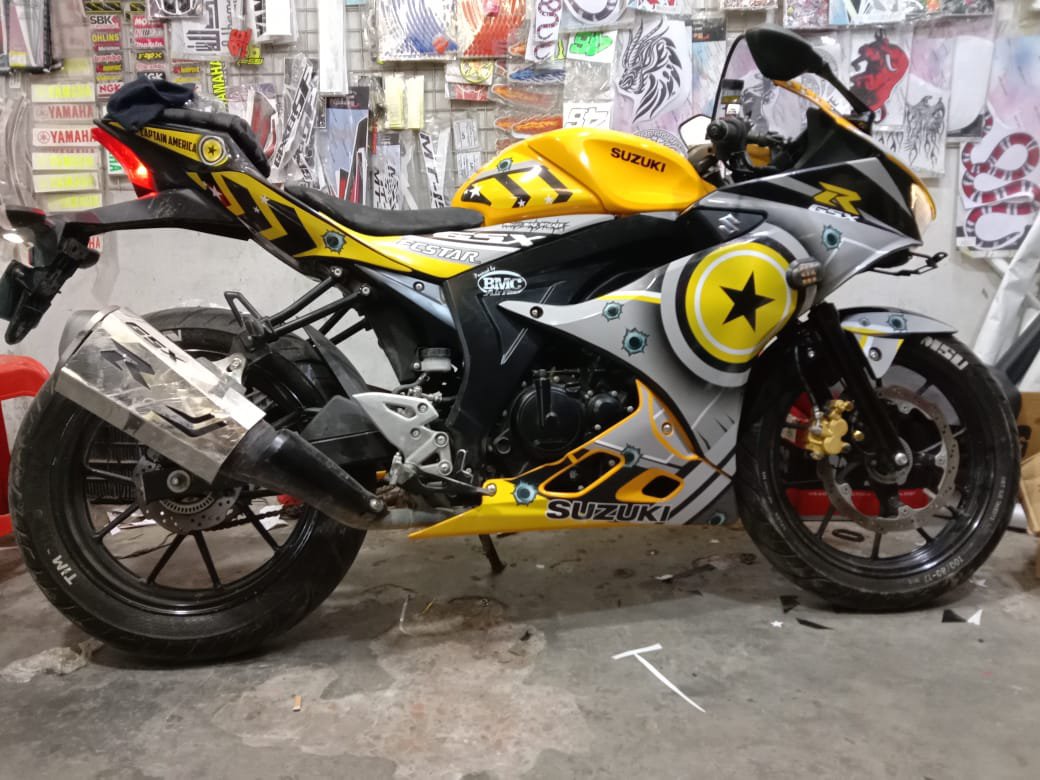 Gsxr new mr America model yellow bike decal sticker