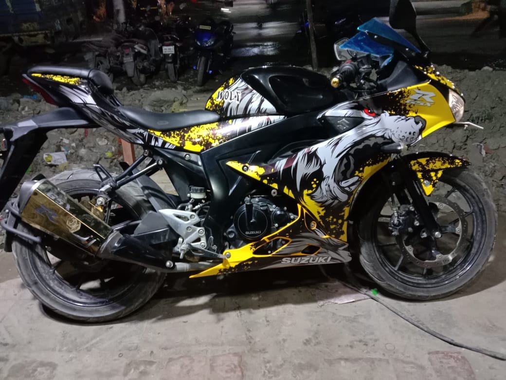 gsxr shark model yellow decals sticker set