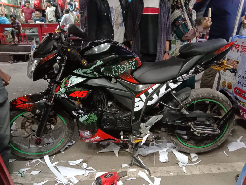 Gixxer wolf model black decals sticker set