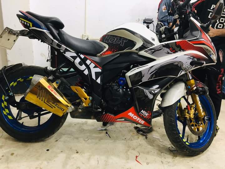 Gixxer sf old wolf model decal sticker