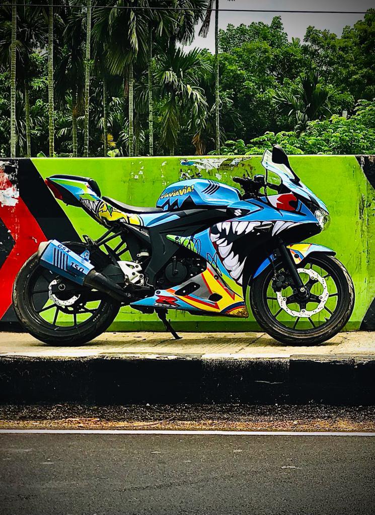 gsxr new shark model blue decal sticker