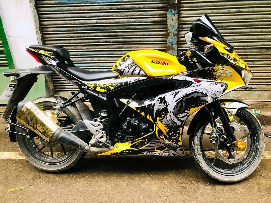 Gsxr new wolf model yellow bike decal sticker