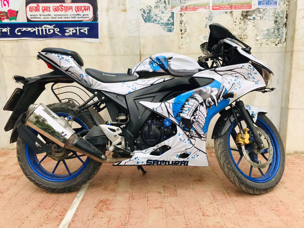 Suzuki gsxr ninja model  blue decals sticker set