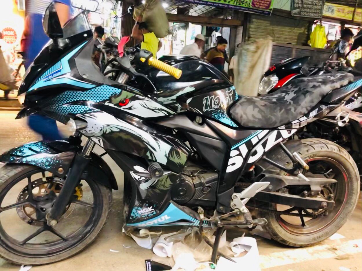 Suzuki gixxer sf old wolf model past color decals sticker set
