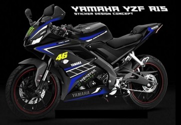 R15V3 classic model black bike decals sticker set