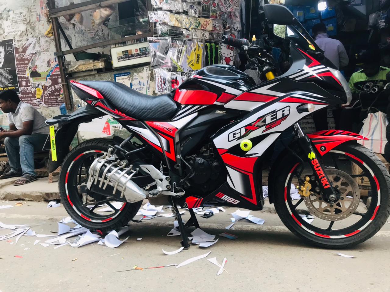 Suzuki Gixxer sf monotone decals sticker set