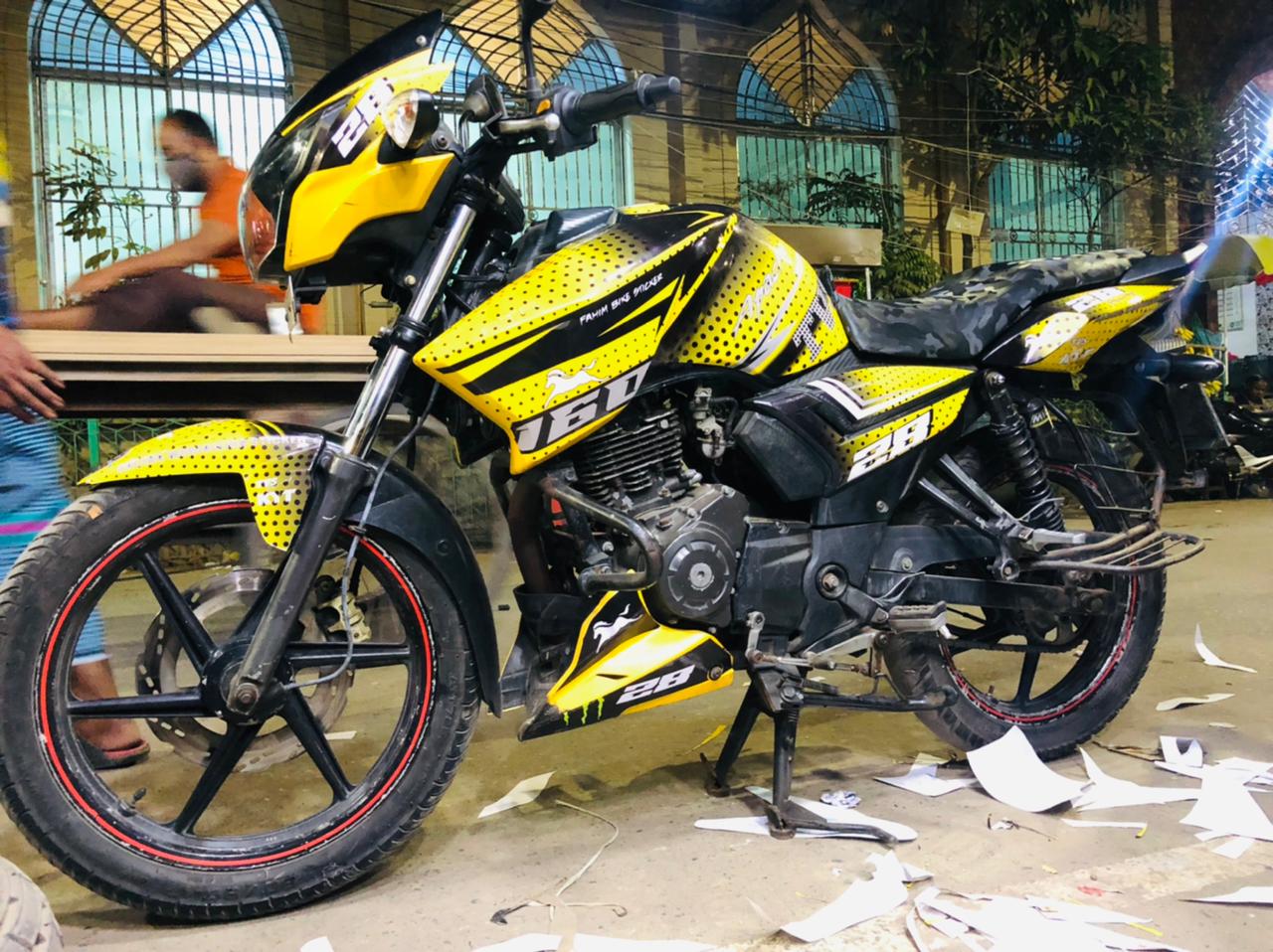 TVS Rtr 2v yellow decals sticker set
