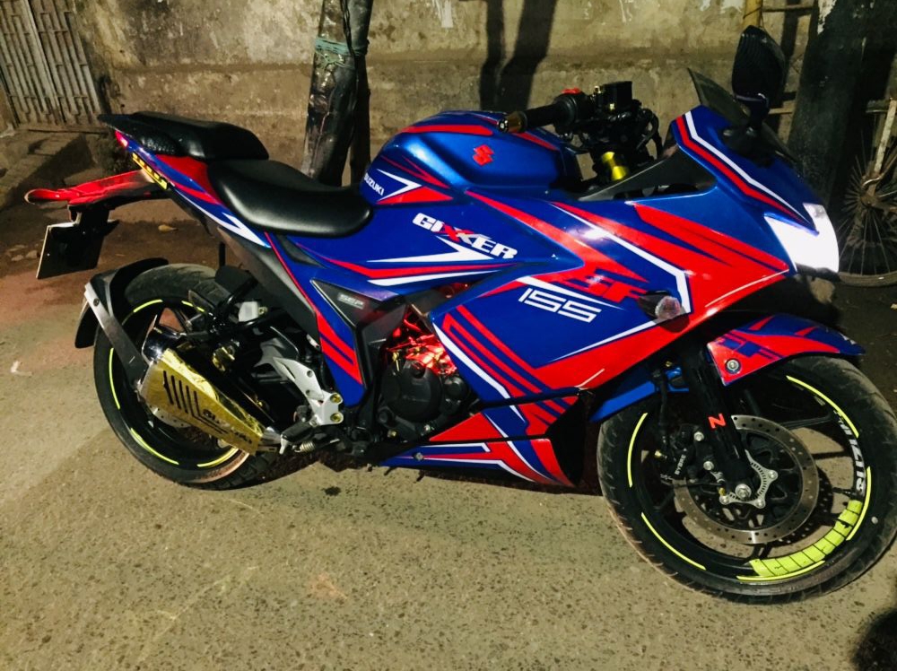 Suzuki Gixxer sf fi blue classic decals sticker set