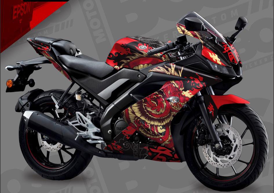 Yamaha R15V3 dragon model red decals sticker set