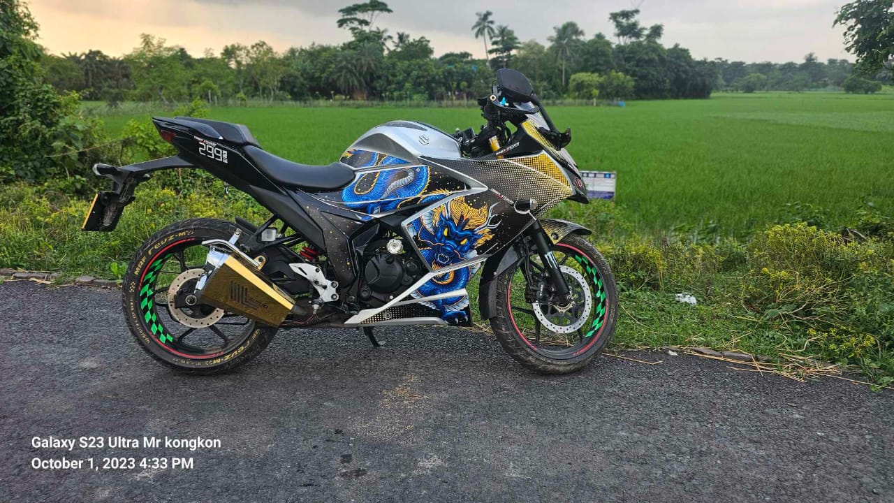 Suzuki gixxer sf fi silver dragon model decals sticker set