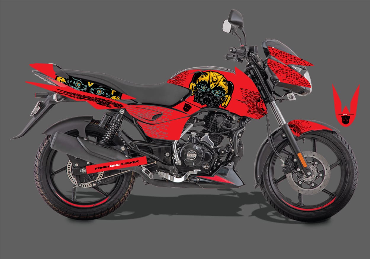 Bajaj pulsar 150  transformers model decals sticker set