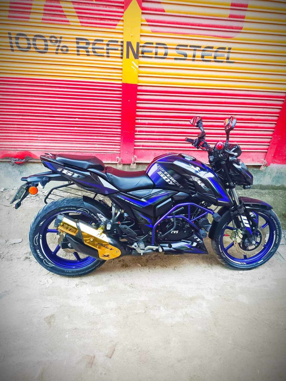 TVS 4v black blue monkey model decals sticker set
