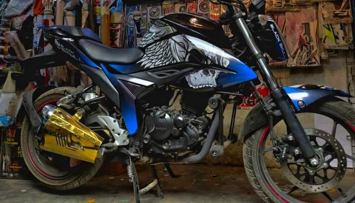 Suzuki Gixxer fi blue kongkal model decals sticker set