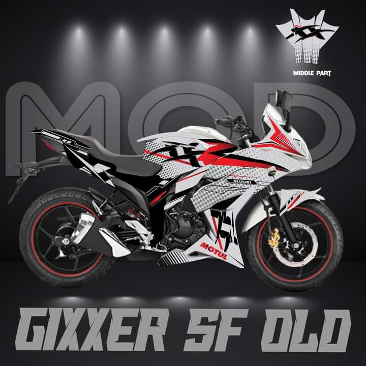 Suzuki gixxer sf old X model white decals stickers