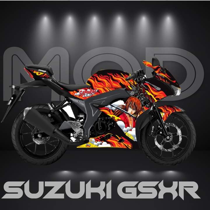 Suzuki GSXR fire model decals stickers