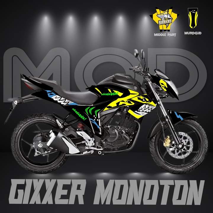 Suzuki gixxer monotone shark decal sticker