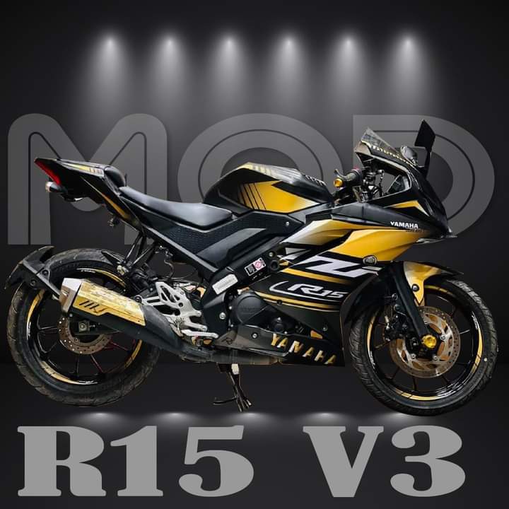 R15v3 black golden decals sticker