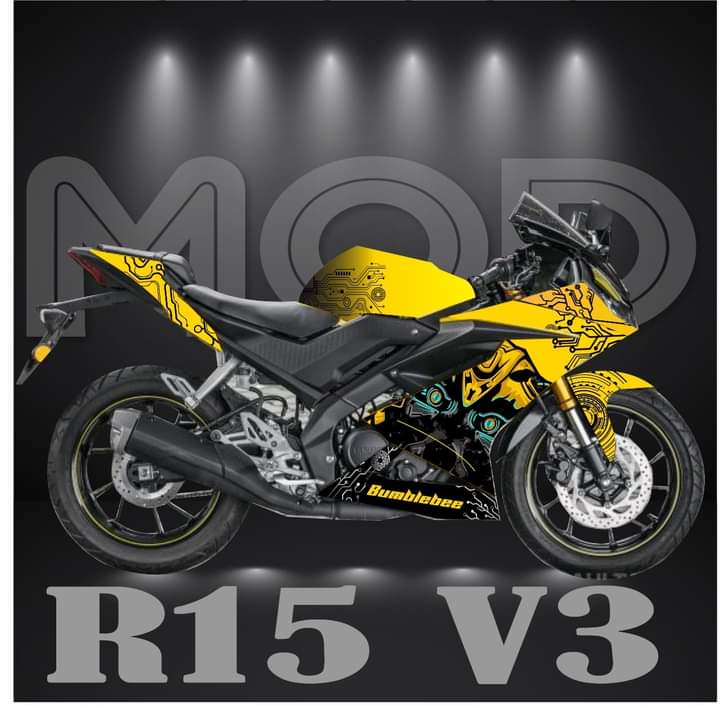 R15V3 yellow transformer model decal sticker set