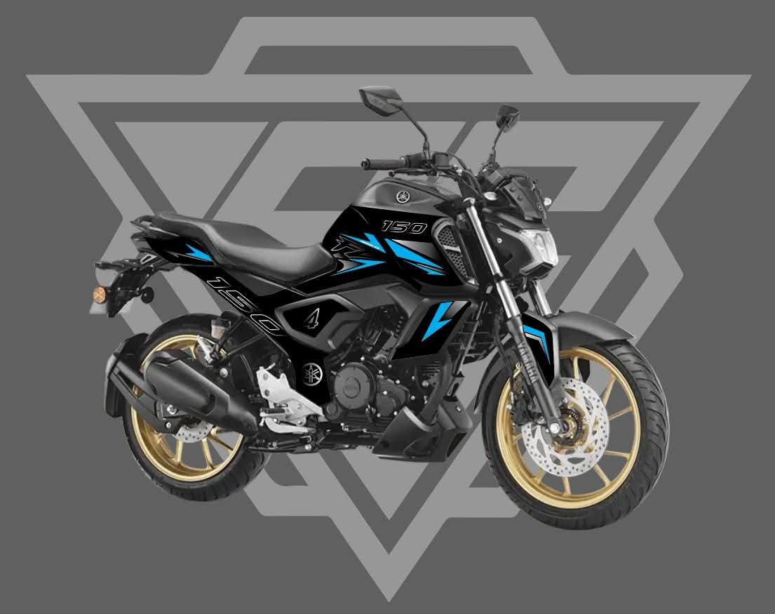 fzsv3 black colour decals sticker