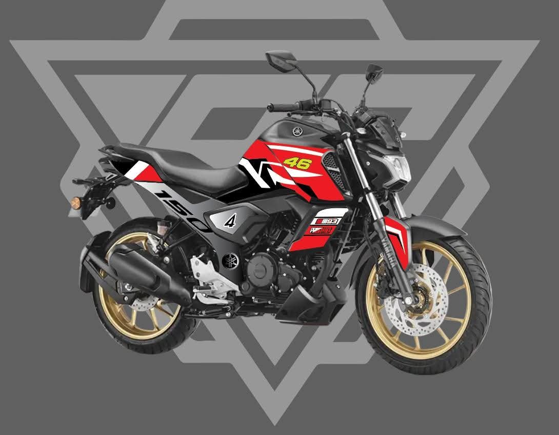 fzsv3 red colour decals sticker