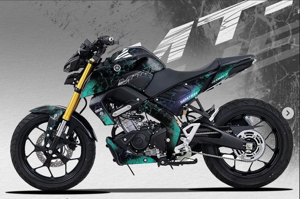 Mt15 black and sky blue decals sticker