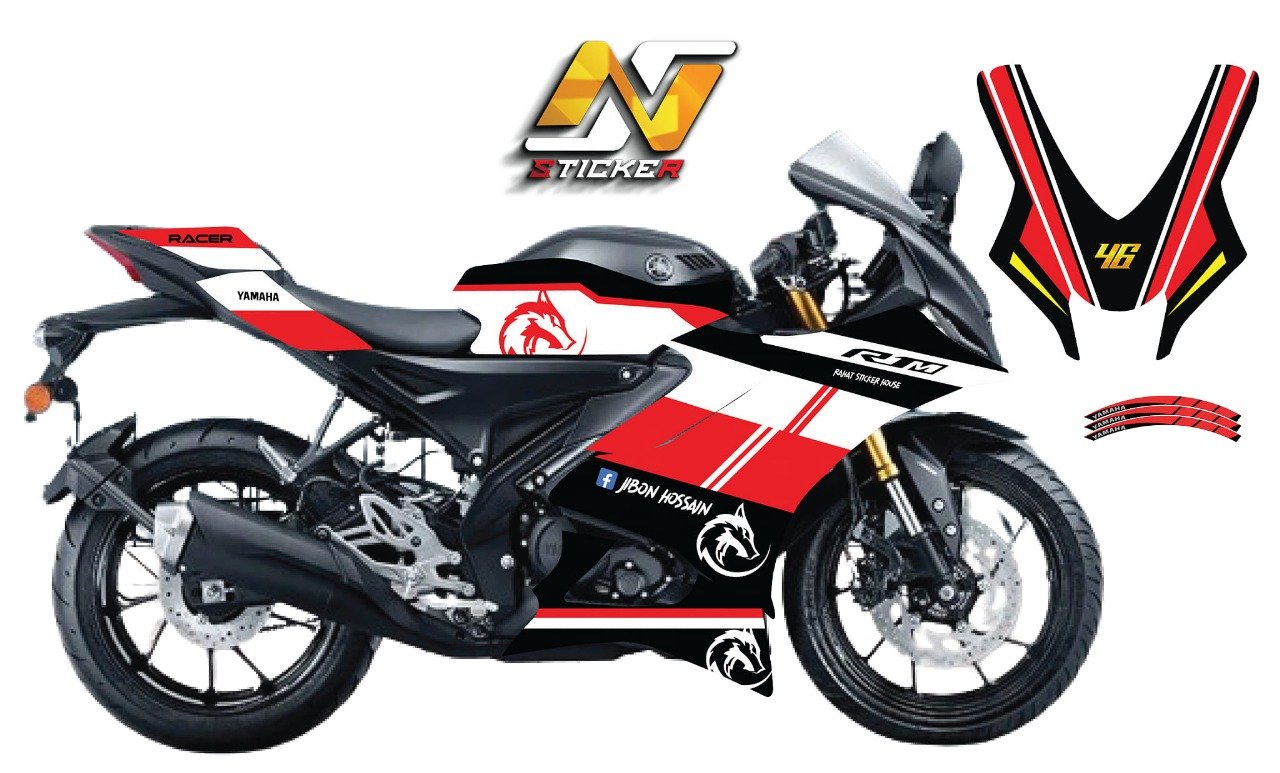 R15m/V4 red colour decals sticker