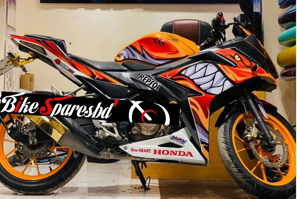 CBR 150 orange colour shark edition decals sticker